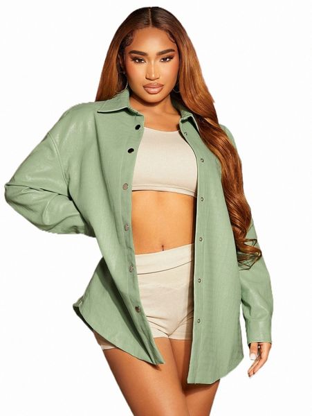 

sxy drop shoulder curved hem coat 79g7#, Black