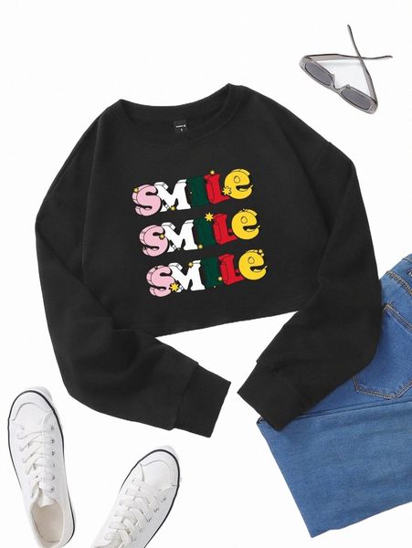 

x jord.designs letter graphic crop sweatshirt q5ri#, Black