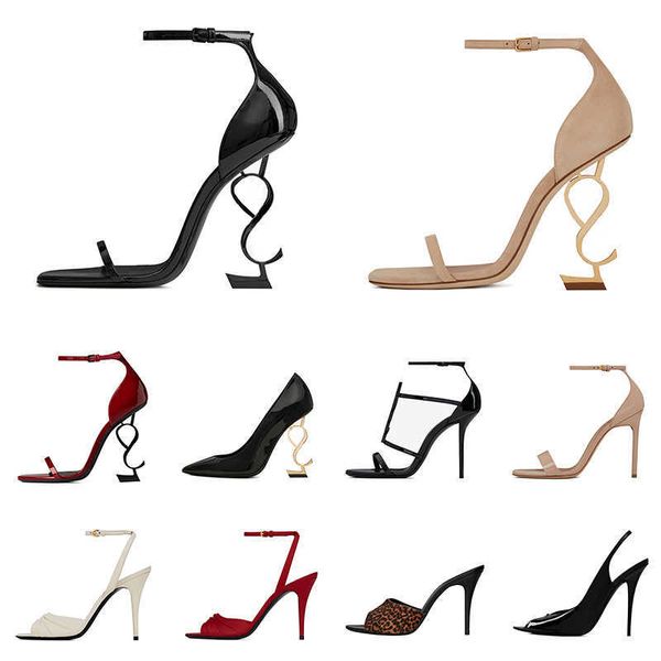 

2021 women dress shoes designer high heels patent leather gold tone triple black nuede red womens lady fashion sandals party wedding office