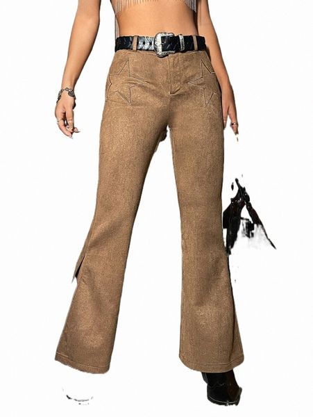 

x made in america flare leg suede pants without belt y5cq#, Black;white
