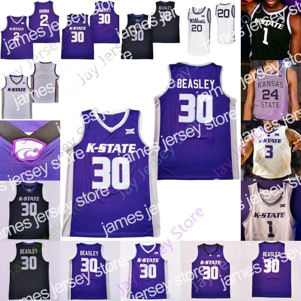 

2022 kansas state wildcats basketball jersey ncaa college beasley nijel pack selton miguel mark smith markquis nowell ismael massoud kaosi e, Black;red