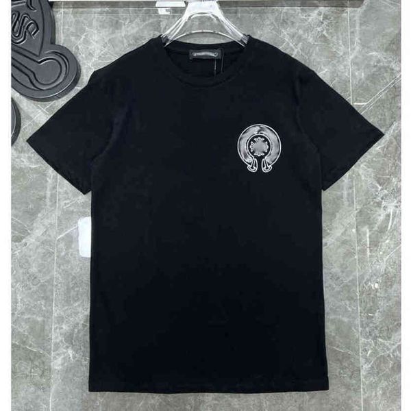 

summer luxury mens t shirts fashion ch brand man tees sanskrit letter t-shirt horseshoe flower cross short sleeve designer tshirts hip hop s, White;black