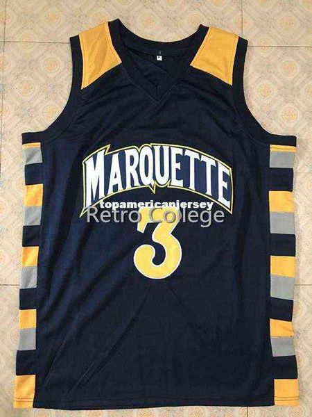 

dwayne wade #3 college marquette golden eagles basketball jerseys mens 100% double stitched xs-6xl vest jerseys ncaa, Black