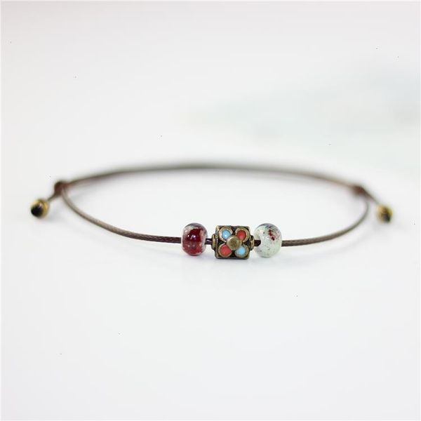 

national wind restoring strand ancient ways is the high temperature glaze ceramic handmade trinkets womens fashion bracelets 1737, Black