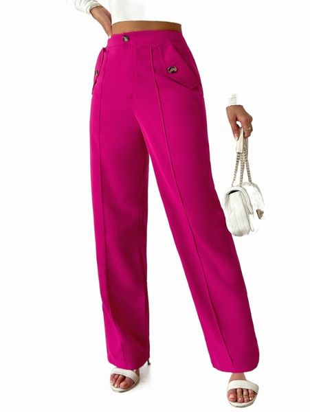 

high waist slant pockets suit pants t6sr#, White;black
