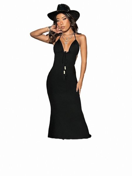 

criss cross backless cami dress w563#, Black;gray