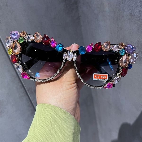 

cat eys sunglasses women oversized sun glasses luxury crystal retro shades for vasos decorativos 220818, White;black