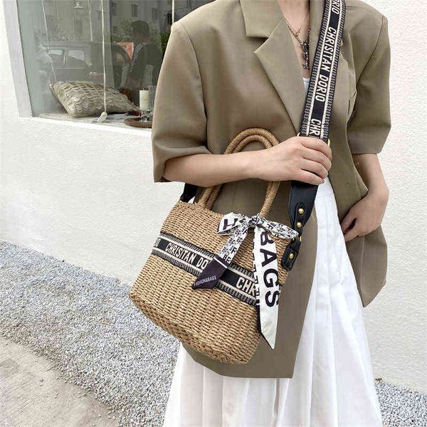 

purses new straw woven bag women's messenger single shoulder handbags
