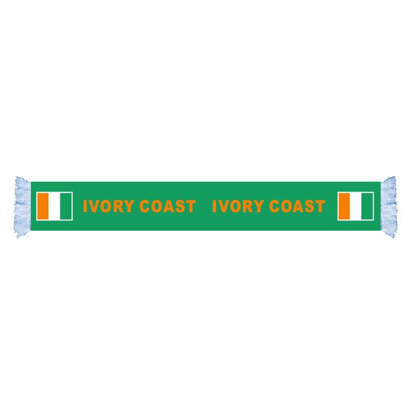 

ivory coast flag factory supply good price polyester satin scarf country nation football games fans scarf also can be customized