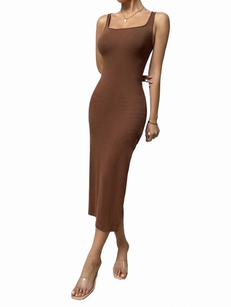 

tie backless split thigh tank dress u35t#, Black;gray