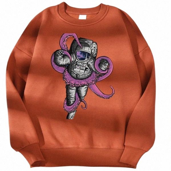 

women's hoodies & sweatshirts deep sea astronaut skin friendly print woman pullover creative sport fashion cool hoodie women u7dr#, Black