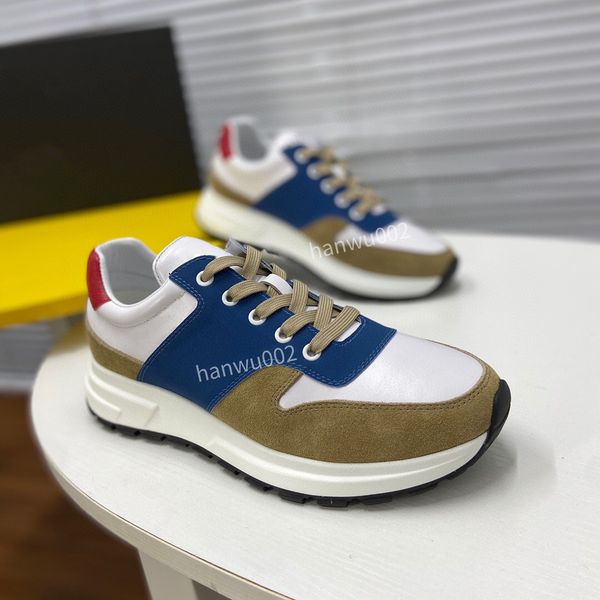 

men sneaker shoes boot white leather calfskin sneakers technical knit men platform blue grey run trainers size38-44, Black