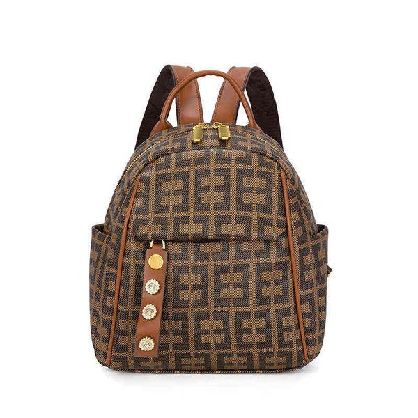

purses fashionable small backpack female version 2022 summer new printed commuter bag leisure travel bag trend handbags