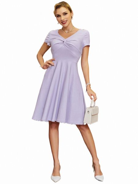 

twist front flare hem dress f4vp#, Black;gray