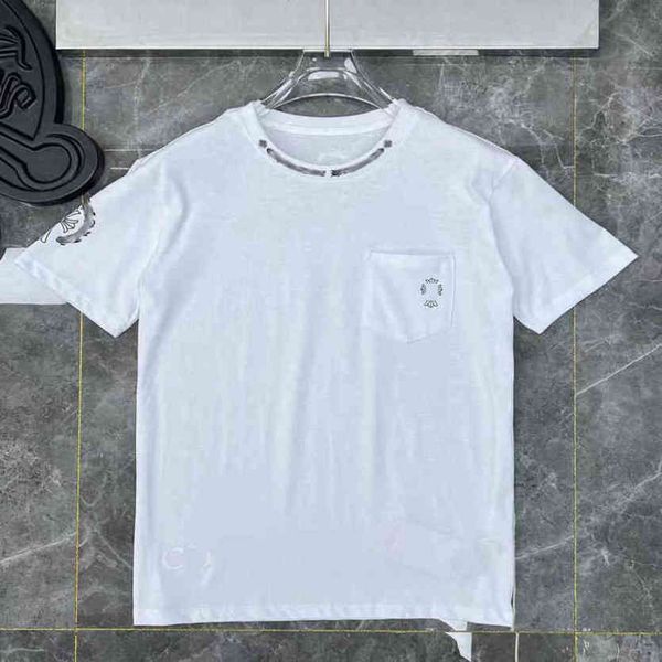 

loose mens luxury t shirts ch brand fashion men tees horseshoe cross designer tshirts summer women shirt classic man hip hop sweater sanskr, White;black