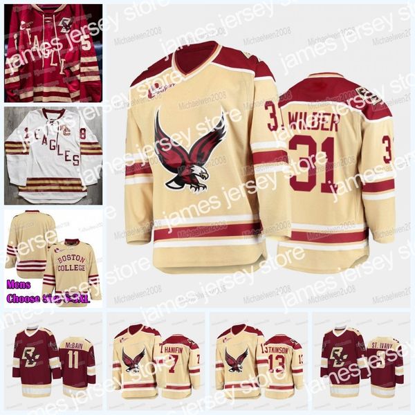 

2022 ncaa boston college eagles hockey jersey henry wilder eric dop marc mclaughlin patrick giles patrick eaves cam atkinson jack mcbain bri, Black