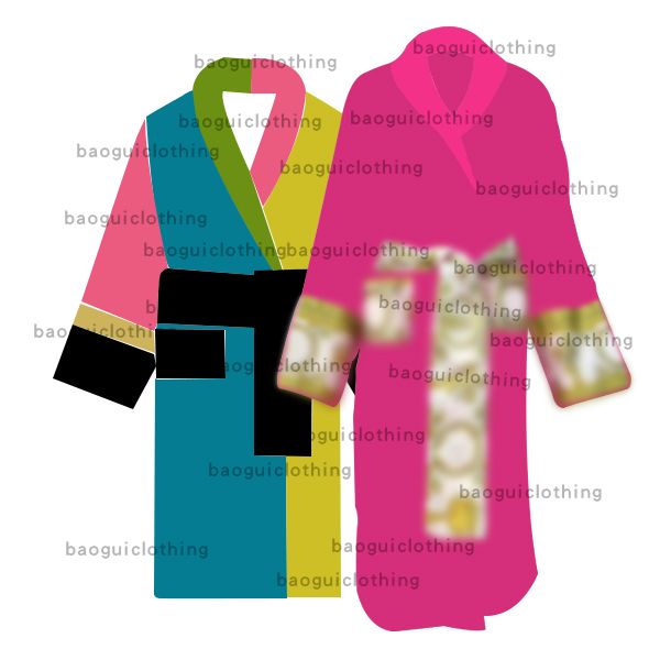 

22 vercace robe designers bathrobe baroque fashion pajamas mens women letter jacquard logo printing barocco print sleeves shawl collar pocke