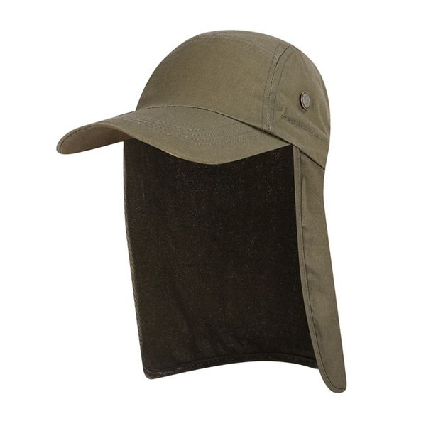 

fishing hat sun visor cap outdoor upf 50 protection with removable ear neck flap cover for hiking 220818, Blue;gray