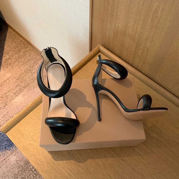 

casual designer summer women sandals shoes strappy leather peep toe high heels stiletto stripper zapatos mujer sandalias, Black