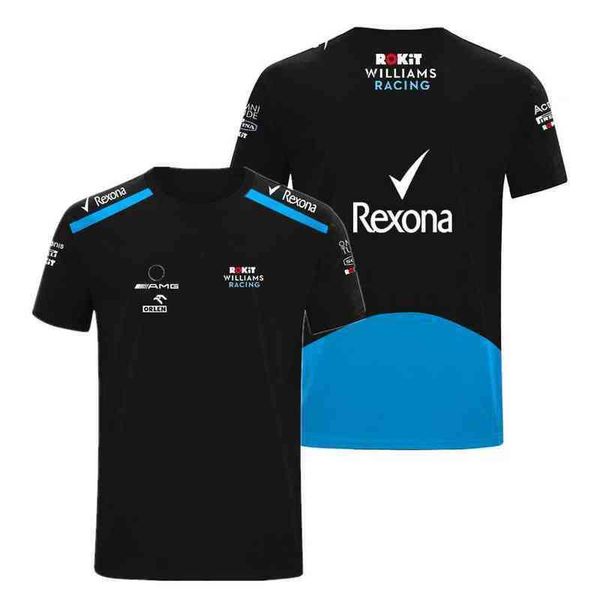 

f1 summer f1 formula one-2022 williams team 3d short sleeve men's and women's racing extreme sports lovers quick-drying workwear, White;black