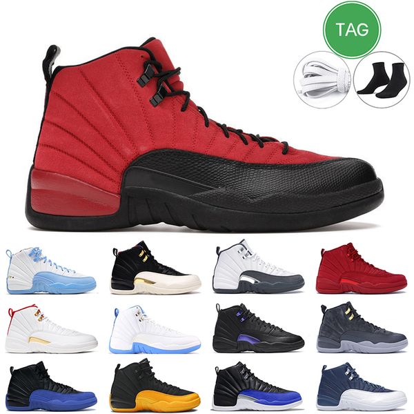 

12s men basketball shoes 12 gamma blue university gold dark grey concord the master indigo taxi mens sports trainer sneakers