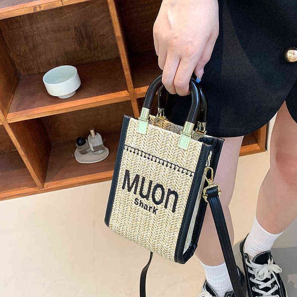 

handbags acrylic tote bag woven straw women's bag new one shoulder handbag