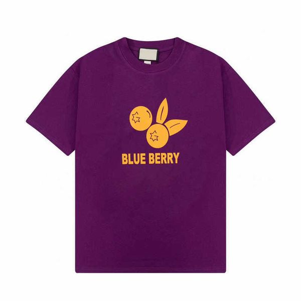 

2022 spring summer europe italy tee blue berry t shirt men women fashion cotton tshirt, White;black