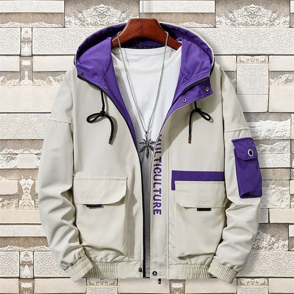 

plus size 5xl 6xl 7xl 8xl jacket men hooded fashion air force s thin hip hop outerwear casual windbreaker man 220818, Black;brown
