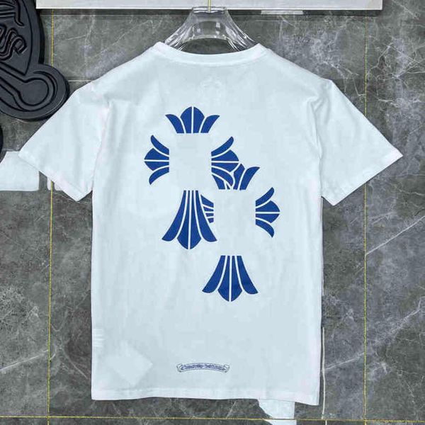 

fashion luxury mens t shirts ch brand man tees sanskrit letter t-shirt summer horseshoe flower cross short sleeve designer tshirts hip hop s, White;black