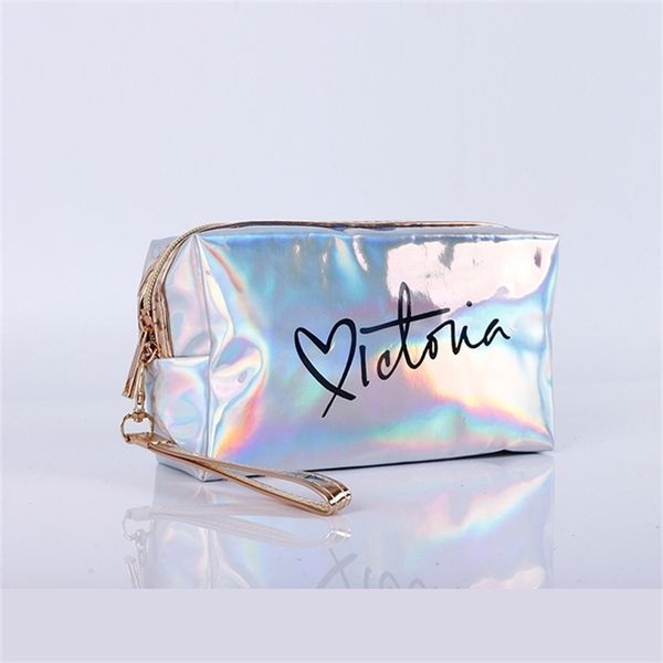 

tpu laser deisgn letters travel bag female waterproof jelly pvc cosmetic for makeup toiletry 220817