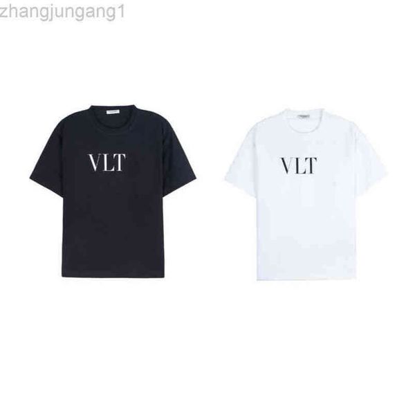 

22ss designer chao brand spring and summer warren t-shirt pure cotton bottomed short sve female vlts round neck short sve loose male couple, White;black