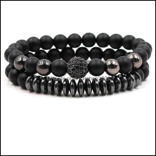

beaded strands mens bracelets sets teampunk elastic bead bracelet black zircon micro ball set drop delivery 2021 jewelry carshop2006 dhvch