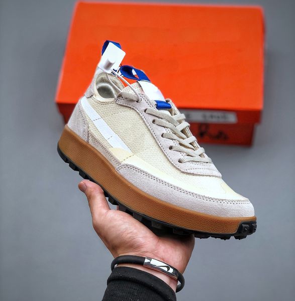 

tom sachs craft general purpose shoe designer collection sneaker gps light bone beige wmns suede trainers sports sneakers size 36-45 ss, Black