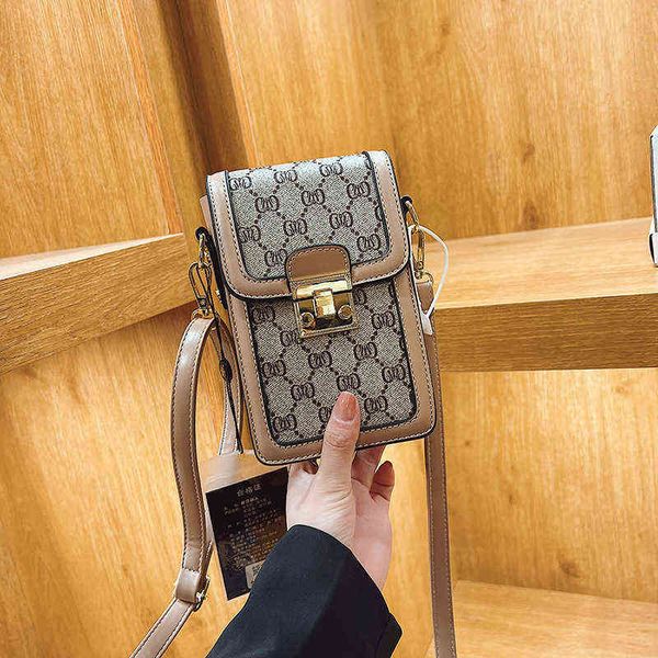 

handbags small female new s texture single shoulder printed contrast messenger mini mobile phone
