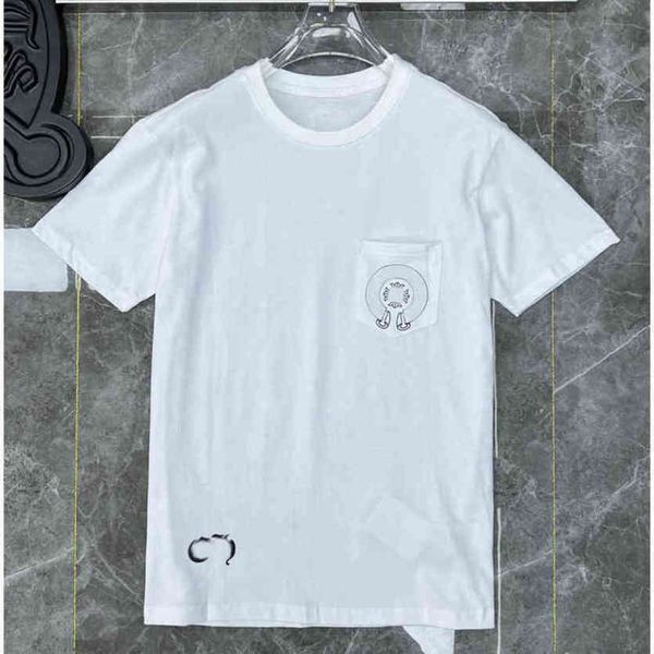 

mens ch luxury t shirts horseshoe flower tees brand man summer cross t-shirts sanskrit letter designer tshirts fashion boy hip hop sweater w, White;black