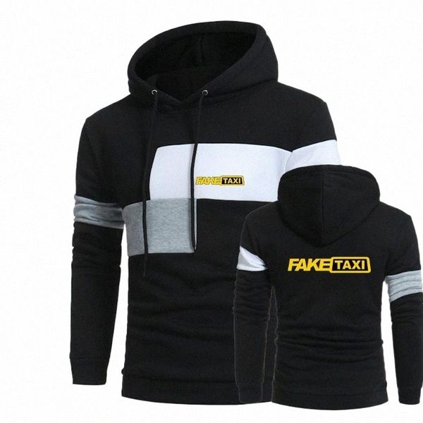 

men's hoodies & sweatshirts 2021 spring autumn fake taxi driver print sports leisure pure pullover high street classic jacket q4pc#, Black