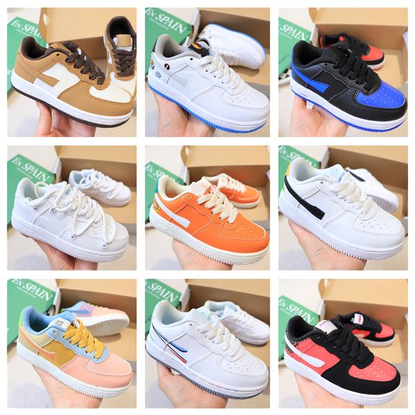 

infants 1s force toddler 1 kids basketball shoes pine green game royal scotts obsidian chicago bred sneakers multi-color tie-dye size 25-35, Black