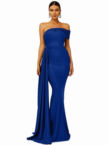 

missord one shoulder side draped formal dress l2mw#, Black;gray