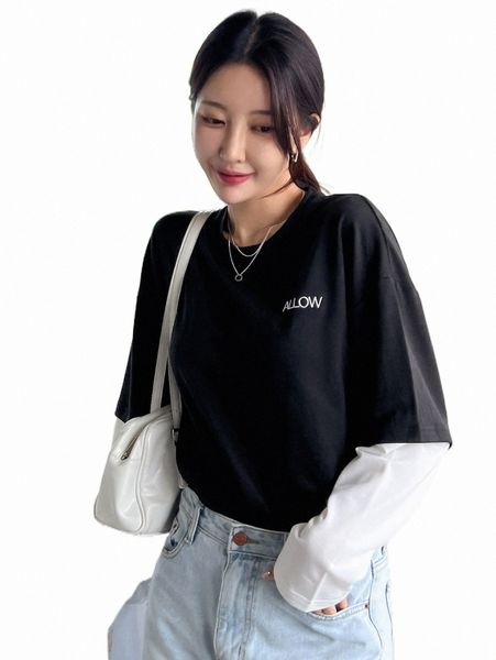 

dazy 2 in 1 letter graphic drop shoulder tee s9cp#, White