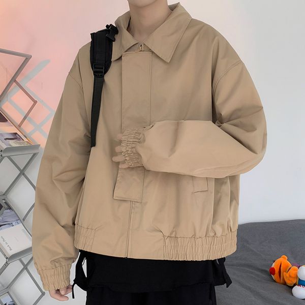 

autumn men jackets short style pilot streetwear fashion turn down collar tactical bomber jacket vintage couple outwear bf, Black;brown