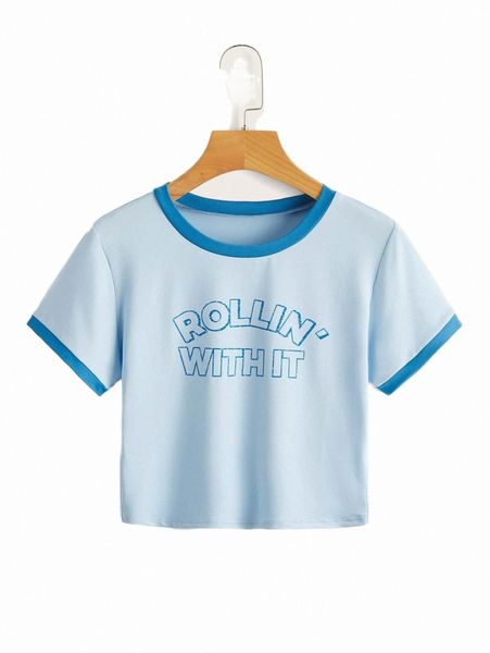 

letter ringer crop tee m4od#, White