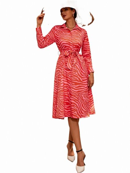 

zebra striped belted shirt dress v4zg#, Black;gray