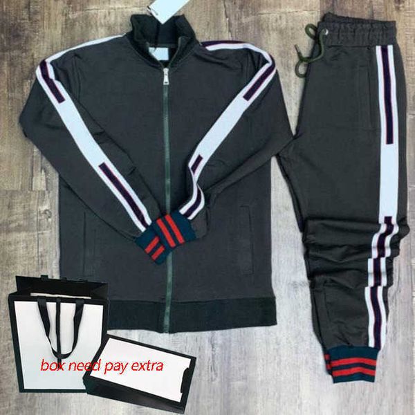 

men designer tracksuits fashion two pieces set casual jacket pants clothing suit sport style loose sportwear with letter printing trend, Gray