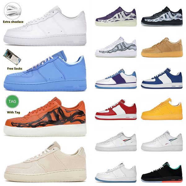 

original running shoes big size 13 low cut 07 triple white mca university blue skeleton orange beige triple black light bone hare space jam