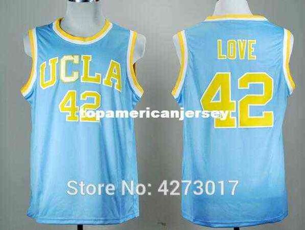 

discount college basketball jerseys ucla bruins 42 kevin love jersey men blue for sport fans embroidery good quality ncaa, Black