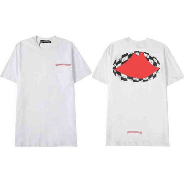 

brand mens fashion t shirts horseshoe flower tees ch summer man cross t-shirts women shirt sanskrit letter designer tshirts luxury boy hip, White;black