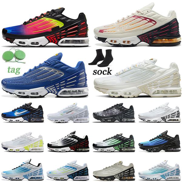 

2022 with socks tn plus 3 mens women airsmaxs running shoes sneakers tn3 triple white black graphy aqua obsidian neon a new york rainbow tra