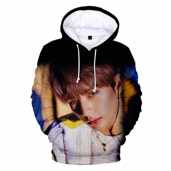 

men's hoodies & sweatshirts men/women k- idol music fans hoodie print stray kids mens fashion yellow wood sweatshir i2wg#, Black