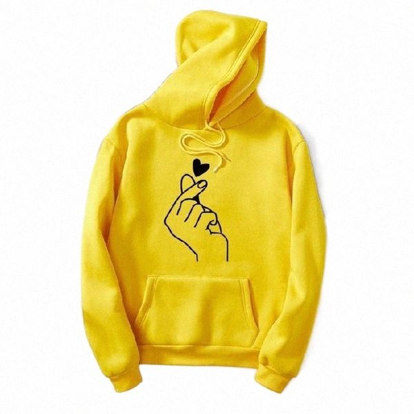 

men's hoodies & sweatshirts autumn and winter korean version of the original wind than heart printed hooded hoodie male female students, Black