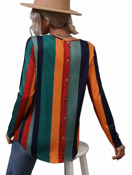 

colorblock striped print tee l7mm#, White